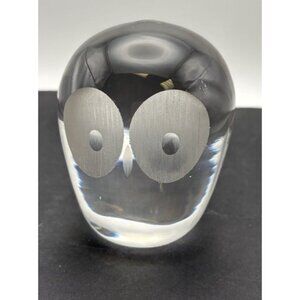 Vintage MCM BAXTER /WHITEFRIARS Art Glass Owl Figurine Paperweight Sculpture 4”T
